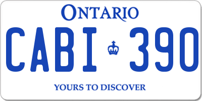 ON license plate CABI390