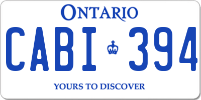 ON license plate CABI394