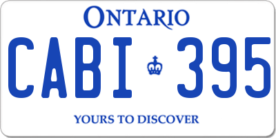 ON license plate CABI395