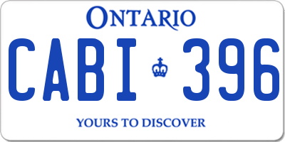 ON license plate CABI396