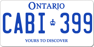 ON license plate CABI399