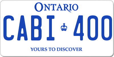 ON license plate CABI400