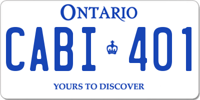 ON license plate CABI401