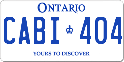 ON license plate CABI404