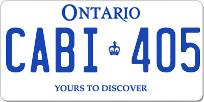 ON license plate CABI405