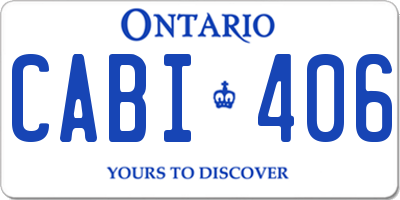 ON license plate CABI406