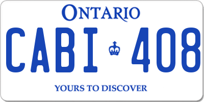 ON license plate CABI408