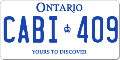 ON license plate CABI409