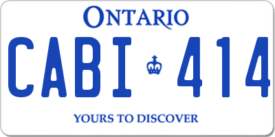 ON license plate CABI414