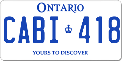 ON license plate CABI418