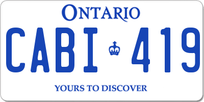 ON license plate CABI419