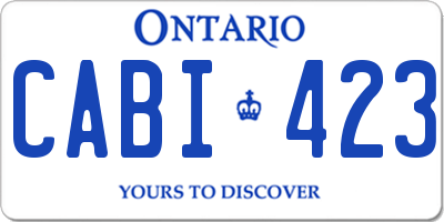 ON license plate CABI423