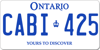 ON license plate CABI425