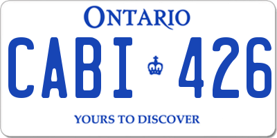 ON license plate CABI426