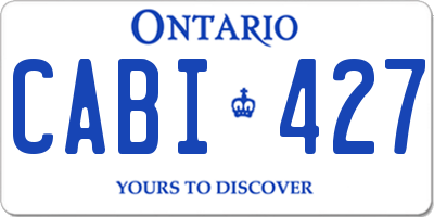 ON license plate CABI427