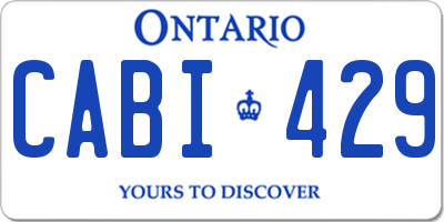 ON license plate CABI429