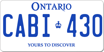 ON license plate CABI430