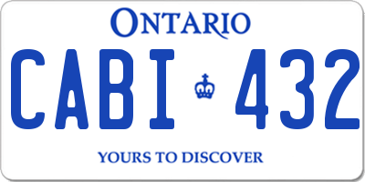 ON license plate CABI432