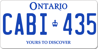 ON license plate CABI435