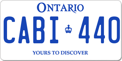 ON license plate CABI440