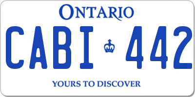 ON license plate CABI442