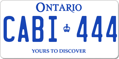 ON license plate CABI444