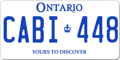 ON license plate CABI448