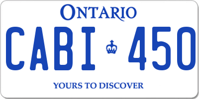 ON license plate CABI450