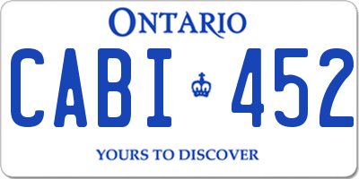 ON license plate CABI452