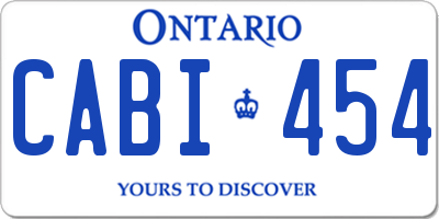 ON license plate CABI454