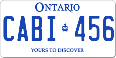 ON license plate CABI456