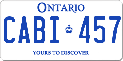 ON license plate CABI457