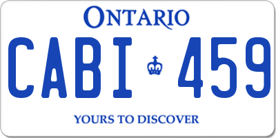 ON license plate CABI459