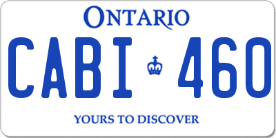 ON license plate CABI460