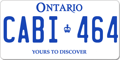 ON license plate CABI464