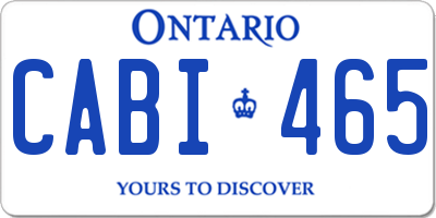 ON license plate CABI465