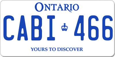 ON license plate CABI466