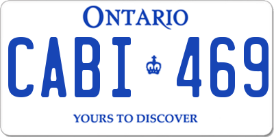 ON license plate CABI469