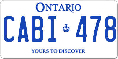 ON license plate CABI478