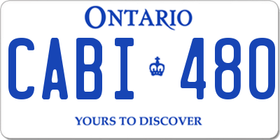 ON license plate CABI480