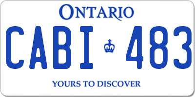 ON license plate CABI483