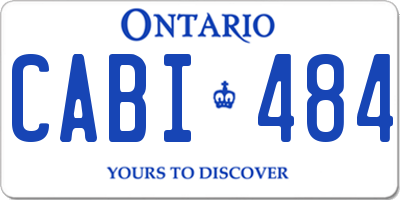 ON license plate CABI484