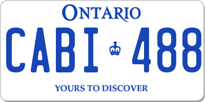 ON license plate CABI488