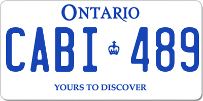 ON license plate CABI489