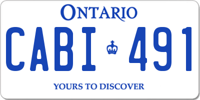 ON license plate CABI491