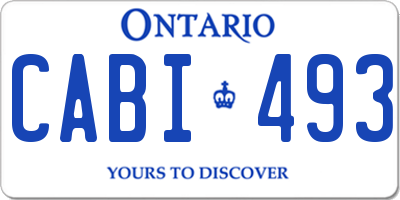 ON license plate CABI493