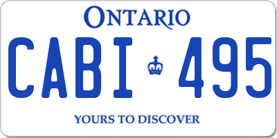 ON license plate CABI495