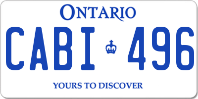 ON license plate CABI496