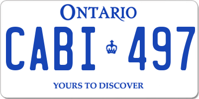 ON license plate CABI497