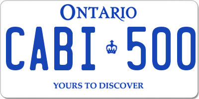 ON license plate CABI500